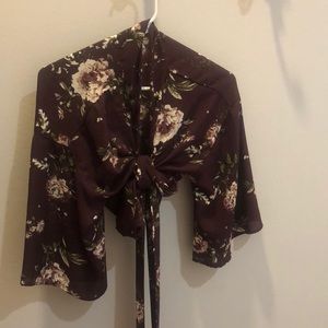 Tie-waist kimono top